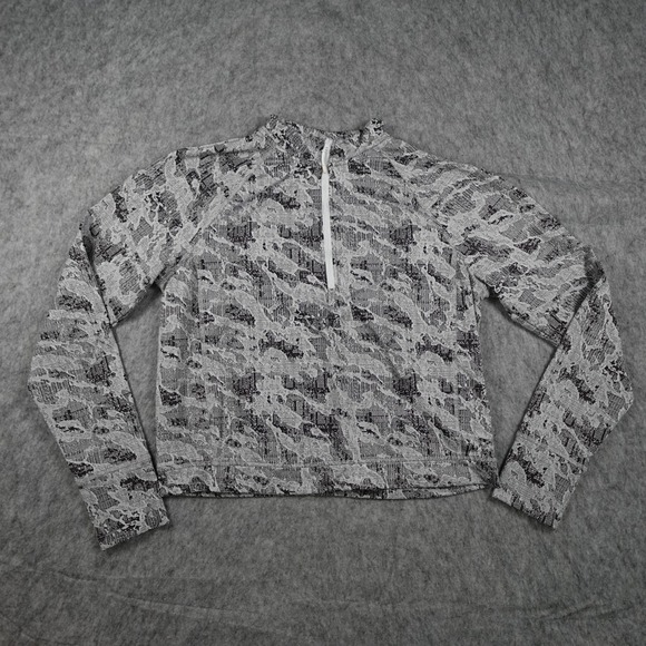 Spyder Tops - Spyder Top Women S/M? Gray 1/4 Zip Mock Neck Long Sleeve Active Pullover Cropped